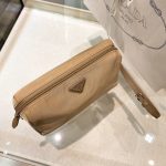 Prada Re-Nylon Necessaire Bag Beige/Black/Green/Yellow For Women 7.8 in/ 20 cm 1NE693_R067_F0F24