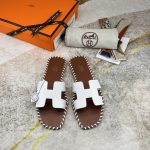Hermes Oran Sandal White For Women