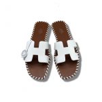 Hermes Oran Sandal White For Women