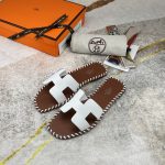 Hermes Oran Sandal White For Women