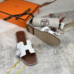 Hermes Oran Sandal White For Women