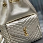 Saint Laurent Joe Backpack Gold/Black/White For Women‎ 11.5in/29cm 6726091EL071000