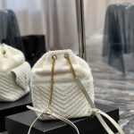 Saint Laurent Joe Backpack Gold/Black/White For Women‎ 11.5in/29cm 6726091EL071000