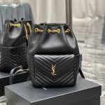 Saint Laurent Joe Backpack Gold/Black/White For Women‎ 11.5in/29cm 6726091EL071000