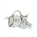 Balenciaga Neo Cagole City Small Handbag White/Silver For Women‎ 10.5in/26.7cm 222342F046015