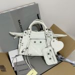 Balenciaga Neo Cagole City Small Handbag White/Silver For Women‎ 10.5in/26.7cm 222342F046015
