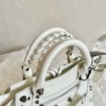Balenciaga Neo Cagole City Small Handbag White/Silver For Women‎ 10.5in/26.7cm 222342F046015