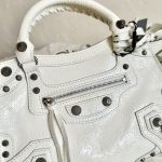 Balenciaga Neo Cagole City Small Handbag White/Silver For Women‎ 10.5in/26.7cm 222342F046015