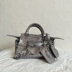 Balenciaga Neo Cagole City Small Handbag White/Silver For Women‎ 10.5in/26.7cm 222342F046015