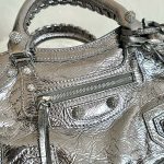 Balenciaga Neo Cagole City Small Handbag White/Silver For Women‎ 10.5in/26.7cm 222342F046015
