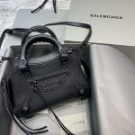 Balenciaga Neo Classic Mini Handbag Black/White For Women‎ 8.6in/21.8cm