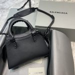 Balenciaga Neo Classic Mini Handbag Black/White For Women‎ 8.6in/21.8cm