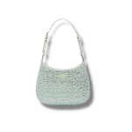 Prada Cleo Satin Bag With Crystals Aqua For Women 22cm/ 8.6 in - 1BC169_2AWL_F0934_V_HOO