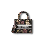 MEDIUM LADY D-LITE BAG Black Multicolor Dior Jardin Botanique Embroidery - M0565ORZB_M911