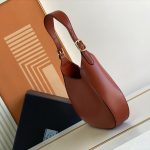 Prada Cleo Brushed Shoulder Bag Brown/Green Khaki For Women 10.6 in / 27 cm