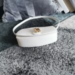 Celine Clutch On Strap Tabou In Triomphe Smooth White/Brown/Black For Women‎ 7in/18cm 10I593DQ1.01CK