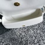 Celine Clutch On Strap Tabou In Triomphe Smooth White/Brown/Black For Women‎ 7in/18cm 10I593DQ1.01CK