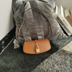 Celine Clutch On Strap Tabou In Triomphe Smooth White/Brown/Black For Women‎ 7in/18cm 10I593DQ1.01CK