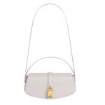 Celine Clutch On Strap Tabou In Triomphe Smooth White/Brown/Black For Women‎ 7in/18cm 10I593DQ1.01CK