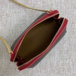 Celine Clutch With Chain In Triomphe Canvas White/Red For Women‎ 6in/16cm 10E382CBX.01BC