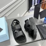 Prada Padded Nappa Sandals Black For Women 0.8 in/ 2cm 1X721M_038_F0002_F_020