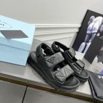 Prada Padded Nappa Sandals Black For Women 0.8 in/ 2cm 1X721M_038_F0002_F_020
