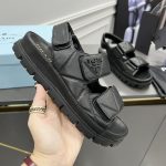 Prada Padded Nappa Sandals Black For Women 0.8 in/ 2cm 1X721M_038_F0002_F_020
