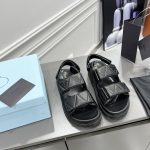Prada Padded Nappa Sandals Black For Women 0.8 in/ 2cm 1X721M_038_F0002_F_020