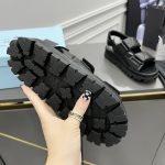 Prada Padded Nappa Sandals Black For Women 0.8 in/ 2cm 1X721M_038_F0002_F_020