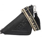 Prada Saffiano Prada Triangle Bag Green/Black/White For Women 11.1 in / 28 cm 2VH155_2FAD_F0458_V_OOO
