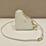 Prada Shearling And Saffiano Mini-Pouch White/ Black For Women 5.9 in / 15 cm 1NR015_2ECY_F0009