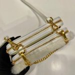 Prada Shearling And Saffiano Mini-Pouch White/ Black For Women 5.9 in / 15 cm 1NR015_2ECY_F0009