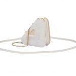 Prada Shearling And Saffiano Mini-Pouch White/ Black For Women 5.9 in / 15 cm 1NR015_2ECY_F0009