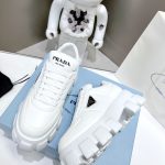 Prada Soft Padded Nappa Lace-Up Shoes White For Women 2.1 in/ 5.5 cm 1E119N_2DL8_F0009_F_055