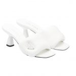 Prada Soft Padded Nappa Sandals White For Women 2.6 in/ 6.5cm 1XX654_2DL8_F0009_F_065