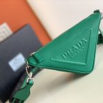 Prada Saffiano Prada Triangle Bag Green/Black/White For Women 11.1 in / 28 cm 2VH155_2FAD_F0458_V_OOO