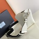 Prada Saffiano Prada Triangle Bag Green/Black/White For Women 11.1 in / 28 cm 2VH155_2FAD_F0458_V_OOO