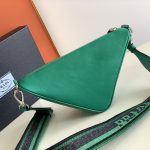 Prada Saffiano Prada Triangle Bag Green/Black/White For Women 11.1 in / 28 cm 2VH155_2FAD_F0458_V_OOO