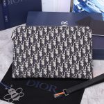 Dior Oblique Jacquard Pouch Black/BeigeFor Women‎ 12in/30cm CD 2OBCA251YSE_H03E