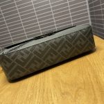 Fendi Baguette FF Fabric And Exotic Bag Black For Women 10.5 in/27cm 7VA572ALWIF1DYM