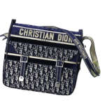 Dior Camp Bag Oblique Embroidery Blue/Grey For Women‎ 11in/ 28cm CD