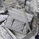 Dior Camp Bag Oblique Embroidery Blue/Grey For Women‎ 11in/ 28cm CD
