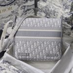 Dior Camp Bag Oblique Embroidery Blue/Grey For Women‎ 11in/ 28cm CD