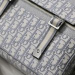 Dior Camp Bag Oblique Embroidery Blue/Grey For Women‎ 11in/ 28cm CD