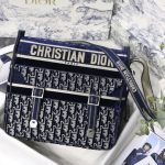 Dior Camp Bag Oblique Embroidery Blue/Grey For Women‎ 11in/ 28cm CD
