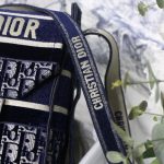 Dior Camp Bag Oblique Embroidery Blue/Grey For Women‎ 11in/ 28cm CD