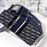 Dior Camp Bag Oblique Embroidery Blue/Grey For Women‎ 11in/ 28cm CD