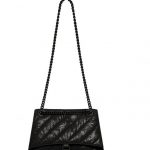 Balenciaga Crush Medium Chain Bag Quilted In Black For Women 12.2in/31cm 716393210IY1000