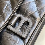 Balenciaga Crush Medium Chain Bag Quilted In Black For Women 12.2in/31cm 716393210IY1000