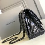 Balenciaga Crush Medium Chain Bag Quilted In Black For Women 12.2in/31cm 716393210IY1000
